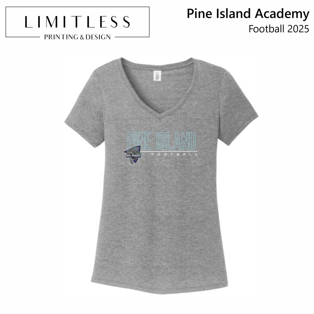 PRE-ORDER: Pine Island Football Tri Blend (Ladies V-Neck)